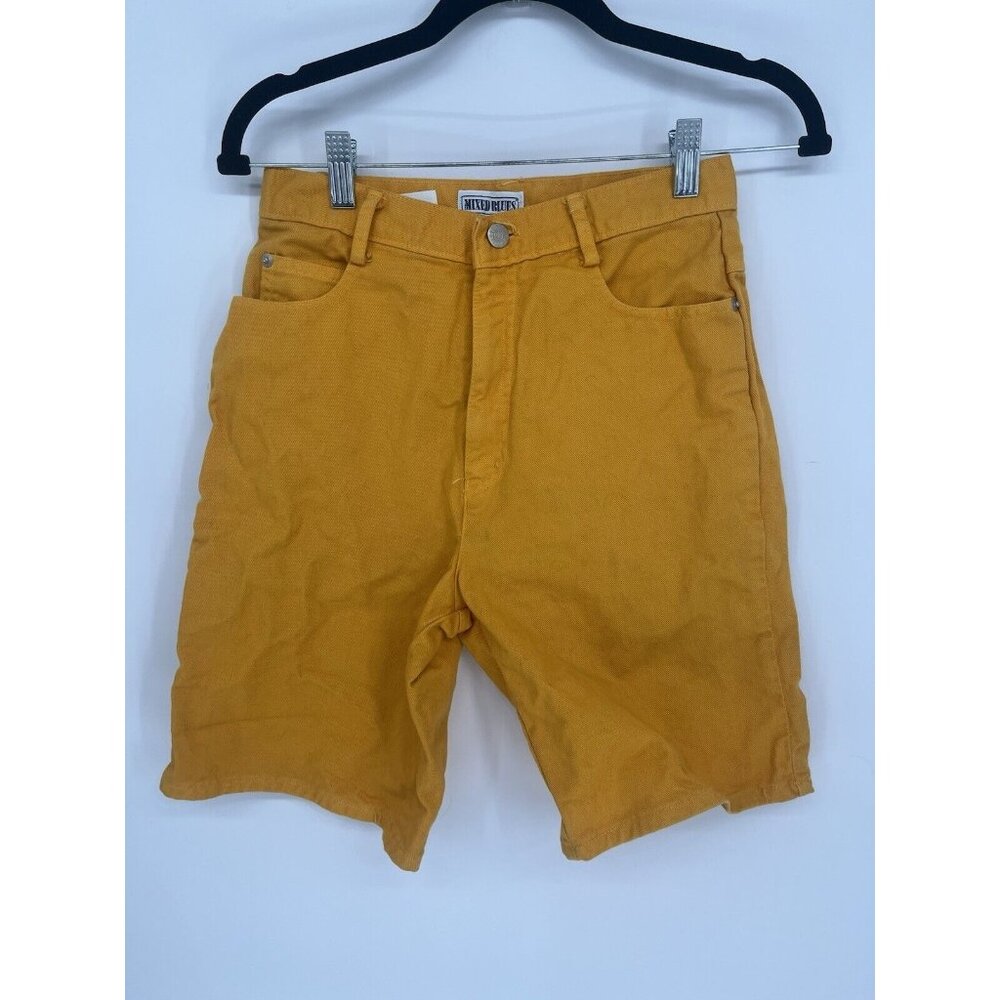 Vintage Mixed Blues‎ High Waisted Mustard Yellow Shorts Size 9